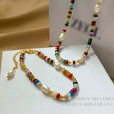 Natural Pearl Stones Bracelet Necklace Set for Women