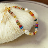 Natural Pearl Stones Bracelet Necklace Set for Women