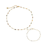 Colorful Glass Beads Necklace & Bracelet Set for Women