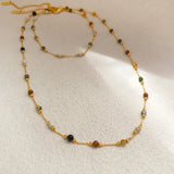Colorful Glass Beads Necklace & Bracelet Set for Women
