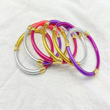 Purple Silicone Bracelet Bangle Round Style Women's Gift