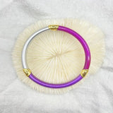 Purple Silicone Bracelet Bangle Round Style Women's Gift
