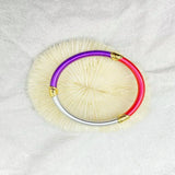 Purple Silicone Bracelet Bangle Round Style Women's Gift