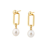Fresh Water Pearl Rectangle Geometry Earring