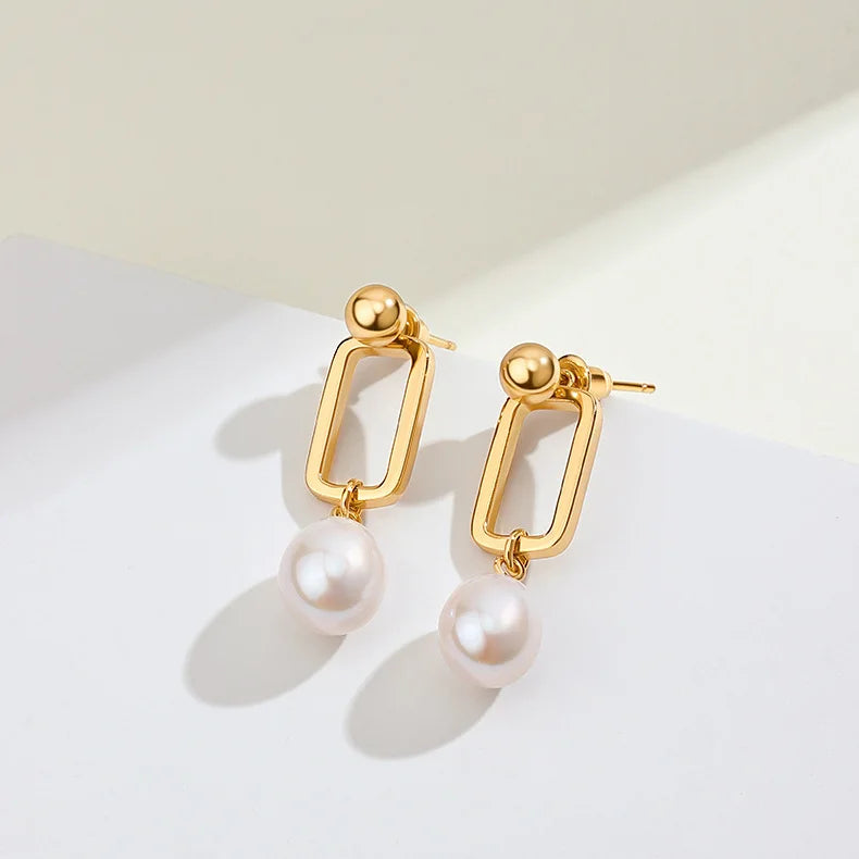 Fresh Water Pearl Rectangle Earring Summer Style
