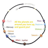 Solar System Galaxy Planets Stone Beads Necklace for Women