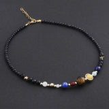 Solar System Galaxy Planets Stone Beads Necklace for Women