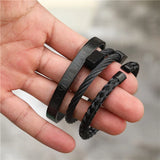 Roman Alphabet Bracelet Bangle Set Men Gift for Husband Boyfriend