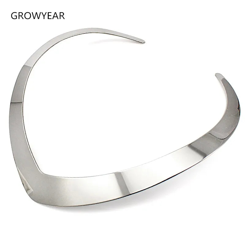 Bohemian V Shape Bib Collar Torques Necklaces Silver