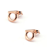 Vintage Stainless Steel Stud Earrings, Geometric Design, Party Gift, Women