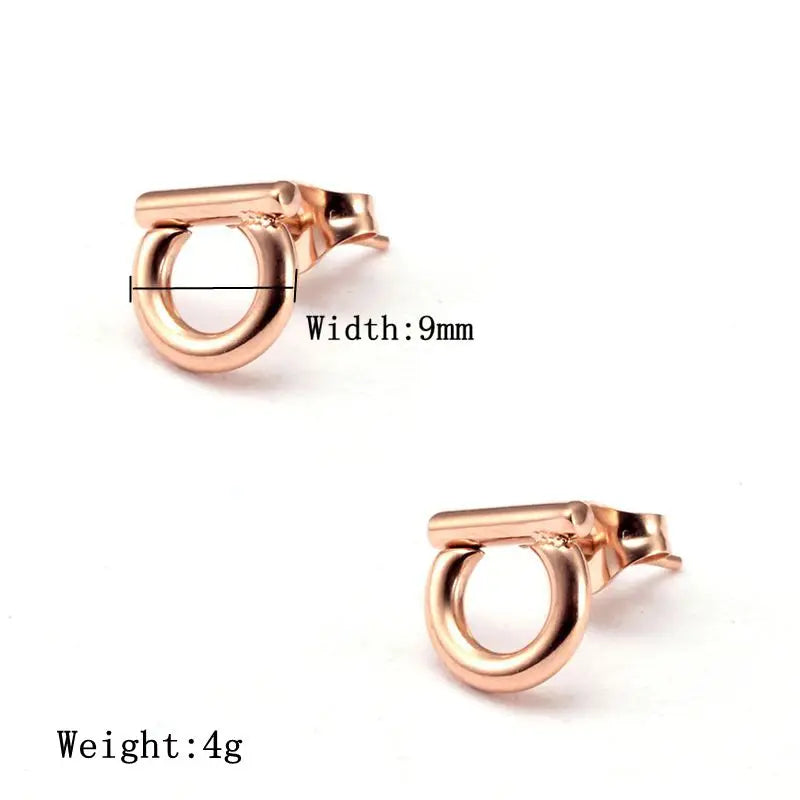 Vintage Stainless Steel Stud Earrings, Geometric Design, Party Gift, Women