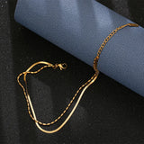 Multilayer Stainless Steel Women's Anklet in Colour