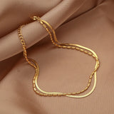 Multilayer Stainless Steel Women's Anklet in Colour