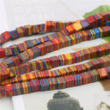 Synthesis Beads Striped Turquoise 6mm 8mm Square Loose Beads