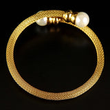 Rose Pearl Mesh Multilayer Charm Bracelet for Lady Wedding