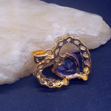 Heart Amethyst CZ Pendant Necklace for Women Girls