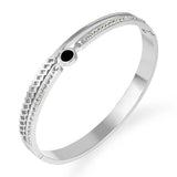Gold-Plated Titanium Steel Bracelet with Brick Inlay
