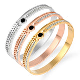 Gold-Plated Titanium Steel Bracelet with Brick Inlay