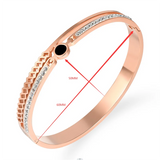 Gold-Plated Titanium Steel Bracelet with Brick Inlay