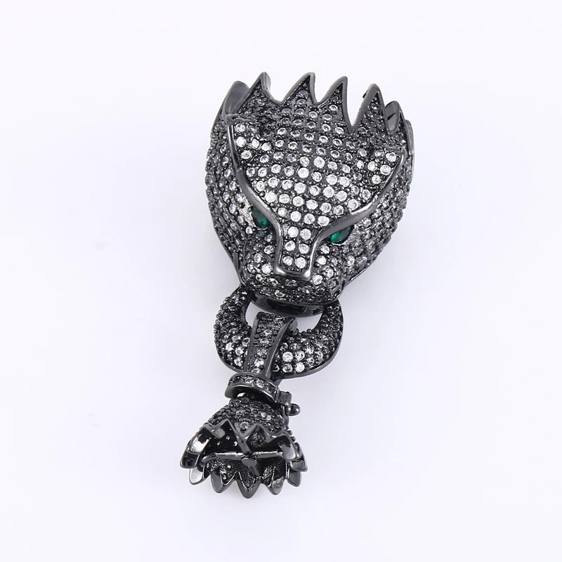 Vintage Zircon Leopard Floating Charms for DIY Jewelry Making