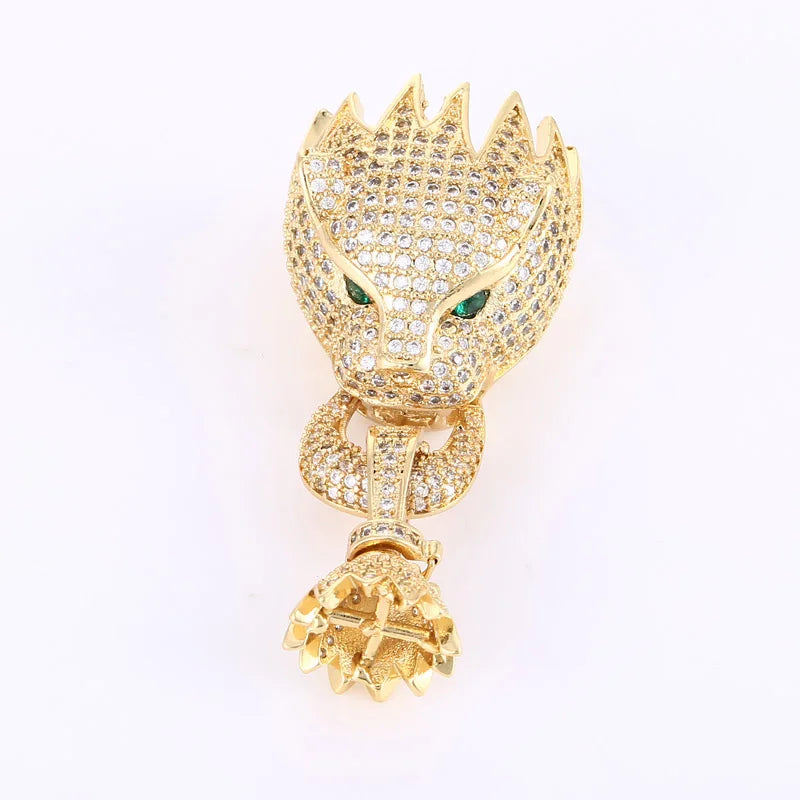 Vintage Zircon Leopard Floating Charms for DIY Jewelry Making