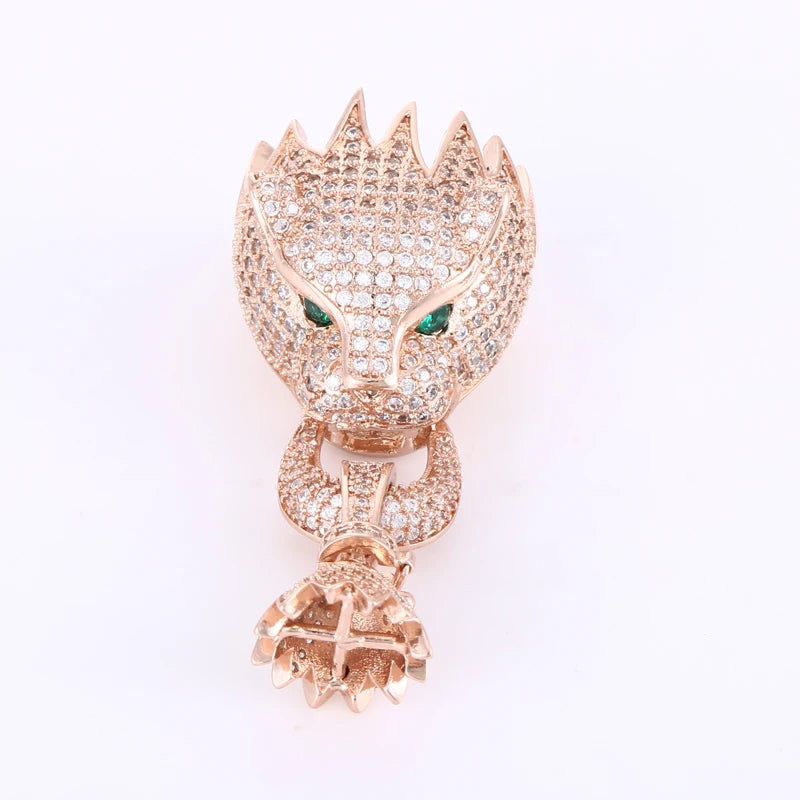 Vintage Zircon Leopard Floating Charms for DIY Jewelry Making