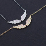 Angel Wing Necklace Zircon Women Jewelry Chain Birthday Present