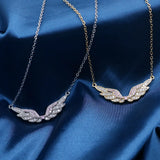 Angel Wing Necklace Zircon Women Jewelry Chain Birthday Present