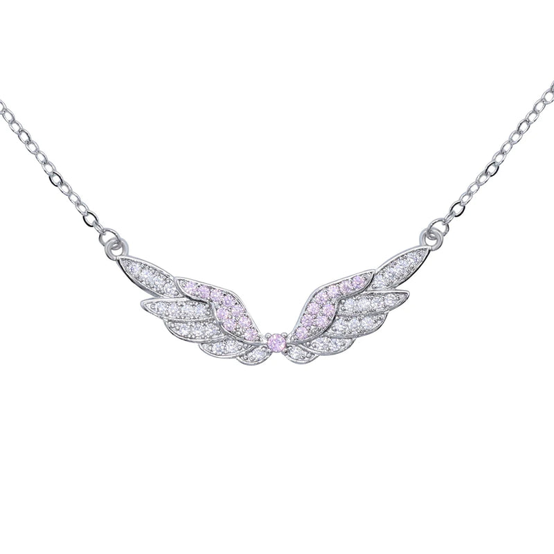 Angel Wing Necklace Zircon Women Jewelry Chain Birthday Present