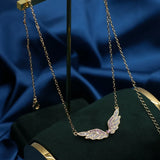Angel Wing Necklace Zircon Women Jewelry Chain Birthday Present