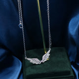 Angel Wing Necklace Zircon Women Jewelry Chain Birthday Present