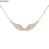 Angel Wing Necklace Zircon Women Jewelry Chain Birthday Present