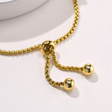Stainless Steel Initial Pendants Bracelets A-Z Letters Adjustable
