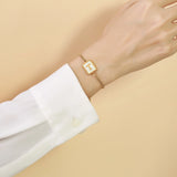 Stainless Steel Initial Pendants Bracelets A-Z Letters Adjustable