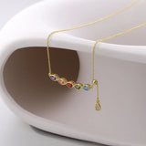 925 Silver Tassel Zircon Water Drop Necklace Plated