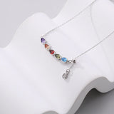 925 Silver Tassel Zircon Water Drop Necklace Plated