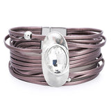 Vintage Crystal Leather Bracelet Couple Gift