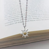 925 Silver Sun Pendant Necklace Plated