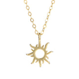 925 Silver Sun Pendant Necklace Plated