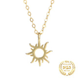925 Silver Sun Pendant Necklace Plated