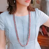 Crystal Beads Knotted Long Necklace for Women
