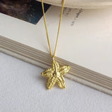 Star Pendant Necklace 925 Sterling Silver 18k Plated Starfish Necklace Women