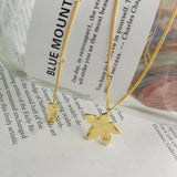 Star Pendant Necklace 925 Sterling Silver 18k Plated Starfish Necklace Women
