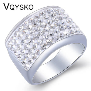 Clear Crystal Stainless Steel Bling Crystal Ring Women
