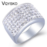 Clear Crystal Stainless Steel Bling Crystal Ring Women