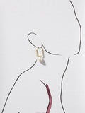 Square Hoop Earrings with Pearl Pendant