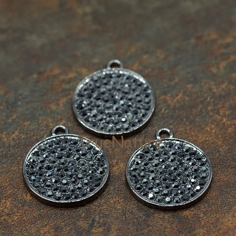 Crystal Beads Pave Round Charm Pendant for Jewelry Making