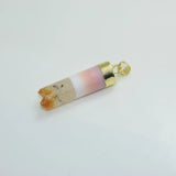 Yellow Crystal Quartz Cylinder Pendant Natural Geode Druzy Stone Necklace