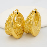 African Dubai Golden Hoop Earrings Bridal Gift