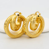 African Dubai Golden Hoop Earrings Bridal Gift